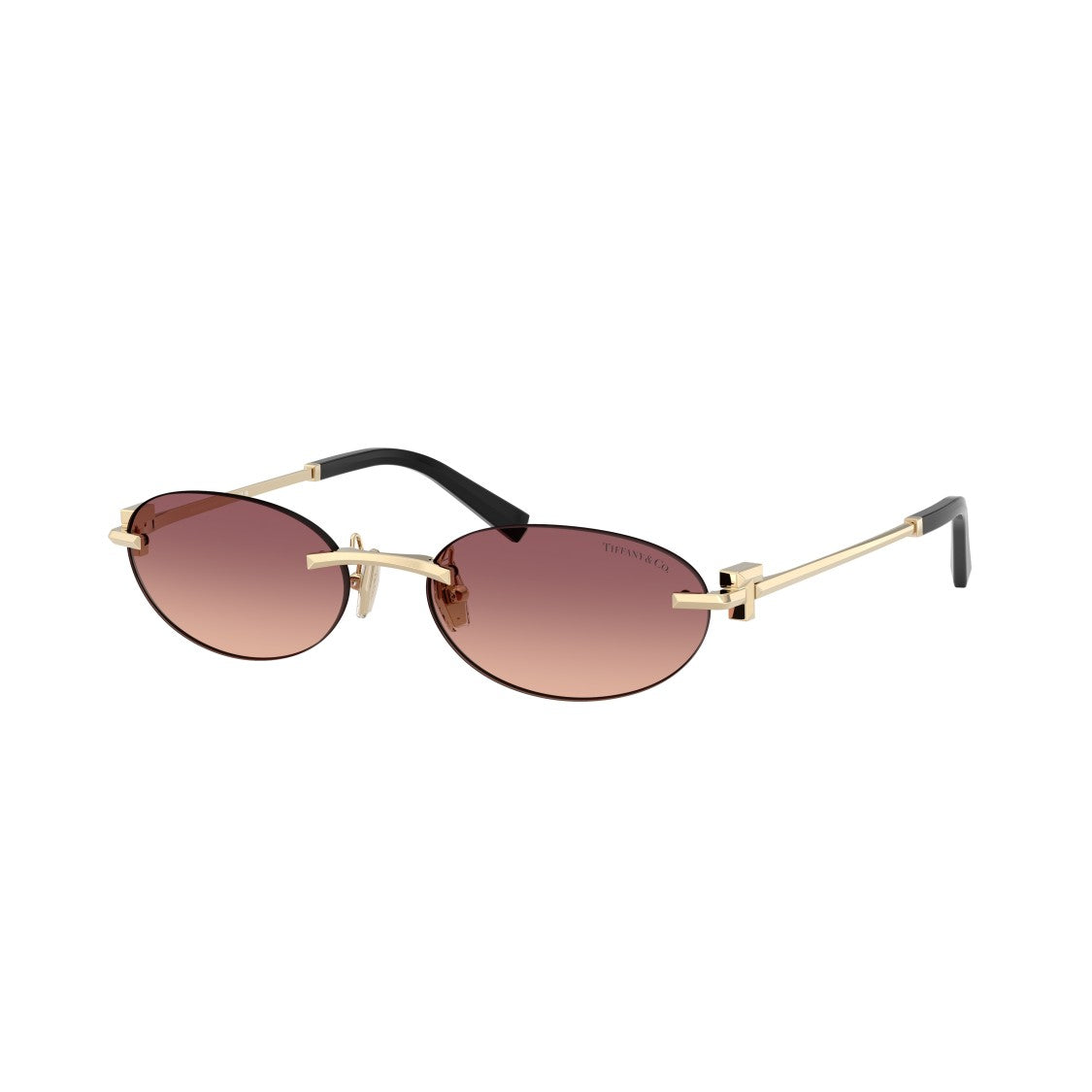 Tiffany & Co. Gradient Tint Oval Sunglasses With Gold Accents