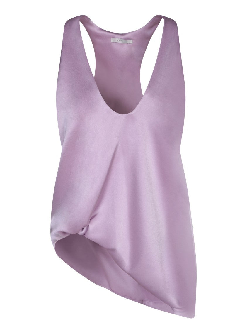 Rev Purple V-Neck Sleeveless Tops