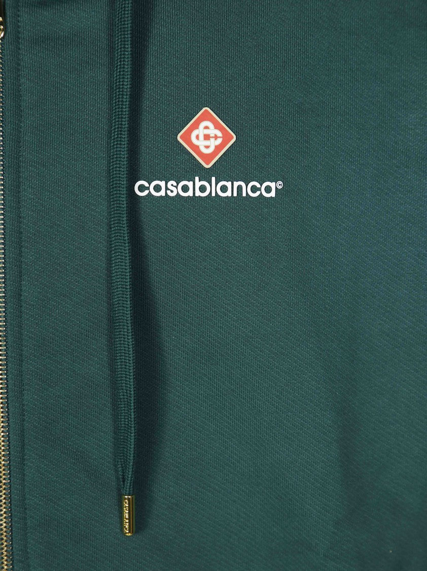 Casablanca Relaxed Fit Windbreaker Jacket With Hood And Kangaroo Pocket