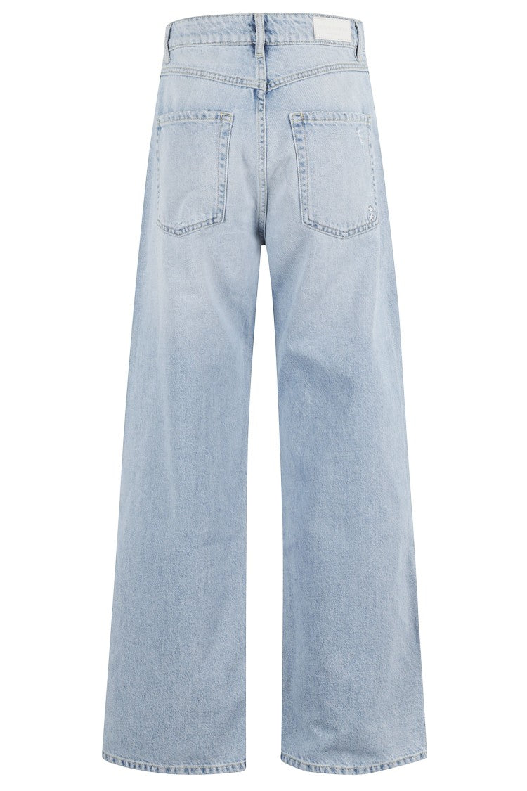 Icon Denim Poppy Wide-Leg Dusty Blue Jeans