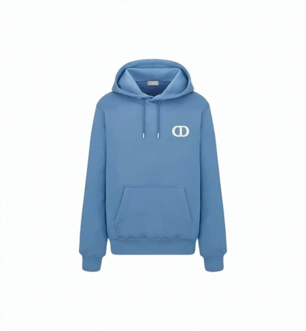 Dior Relaxed Fit Blue Hooded Sweatshirt