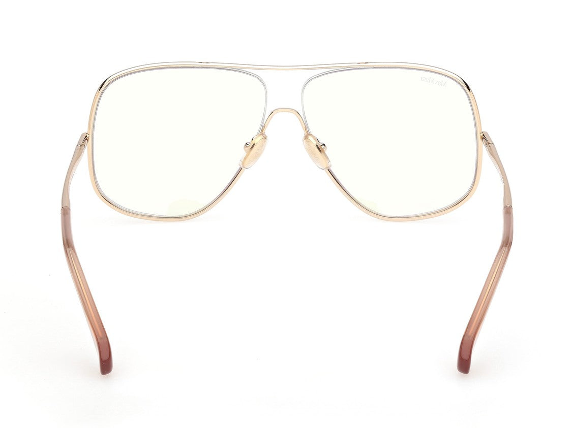 Max Mara Gold Mm5222-B Geometric Aviator Double Bridge Sunglasses