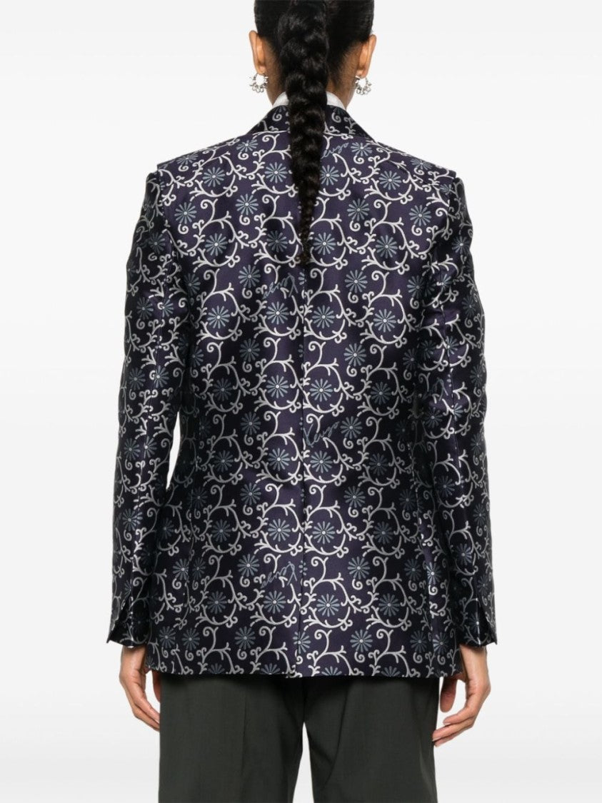 Kenzo Midnight Blue Patterned Jacquard Jacket