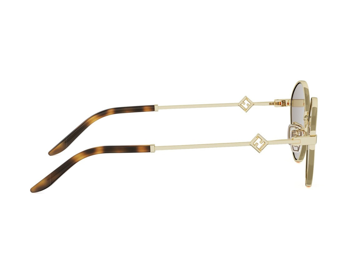 Fendi Gold Fe40217u Round Metal Sunglasses