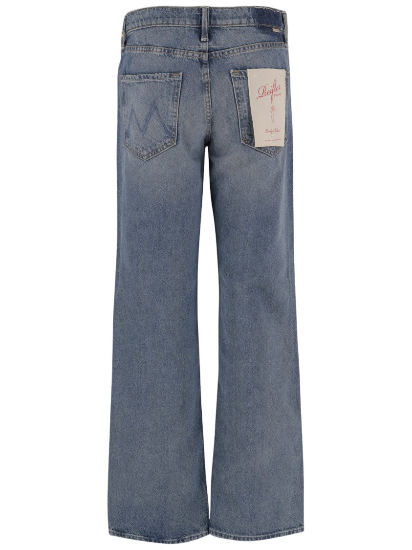 Mother Flared Stretch Cotton Jeans With Classic Five-Pocket Design