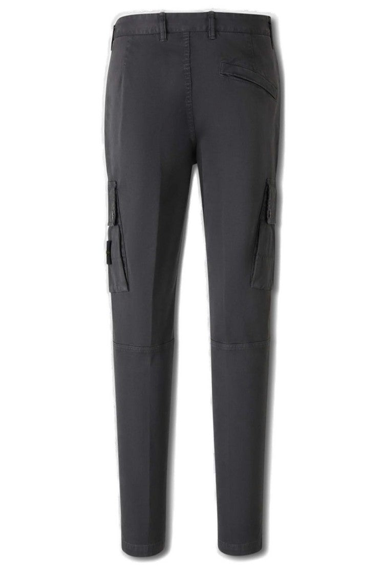 Stone Island Straight Fit Cargo Pants With Buttoned Side Pockets
