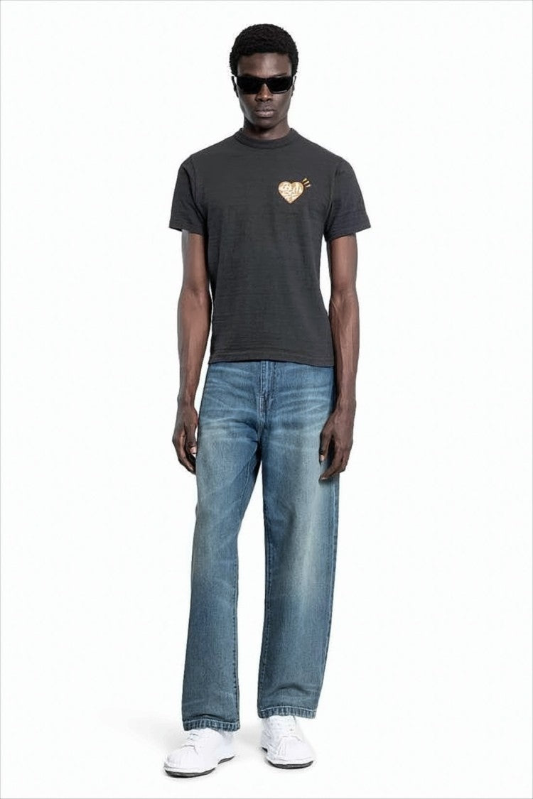 Humanmade Short-Sleeve Cotton T-Shirt With Heart And Snake Graphics