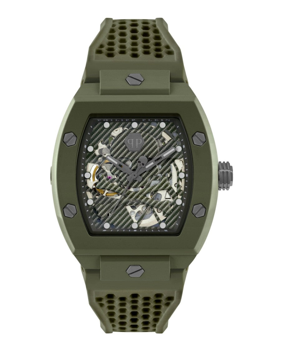 Philipp Plein Green Eco Ceramic Automatic Watch With Skeleton Dial