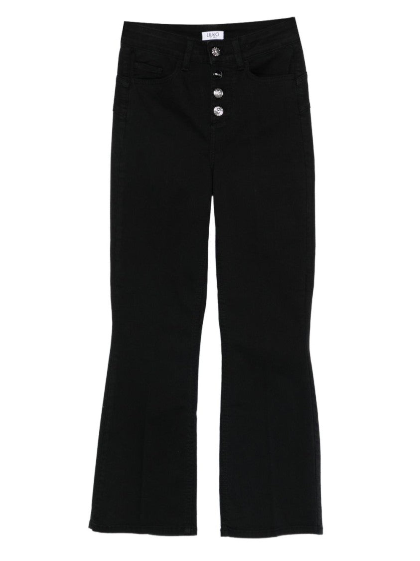 Liu Jo High-Waisted Black Jeans With Flared Leg