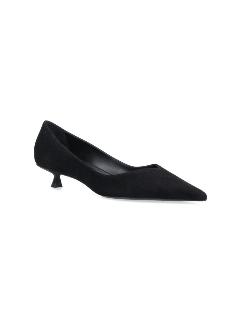 Stuart Weitzman Black Eva 35 Goat Leather Pumps