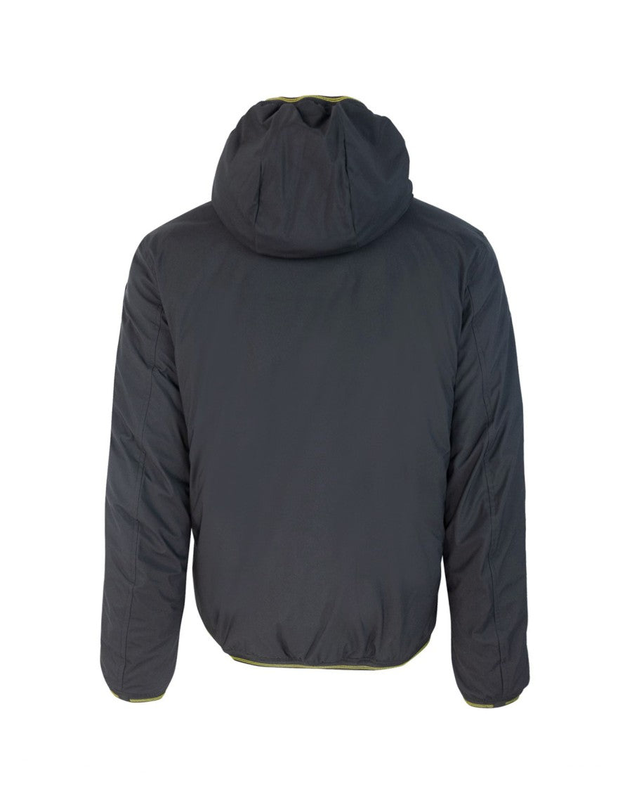 Blauer Monochromatic Light Neoprene Puffer Jacket With Hood And Functional Pockets