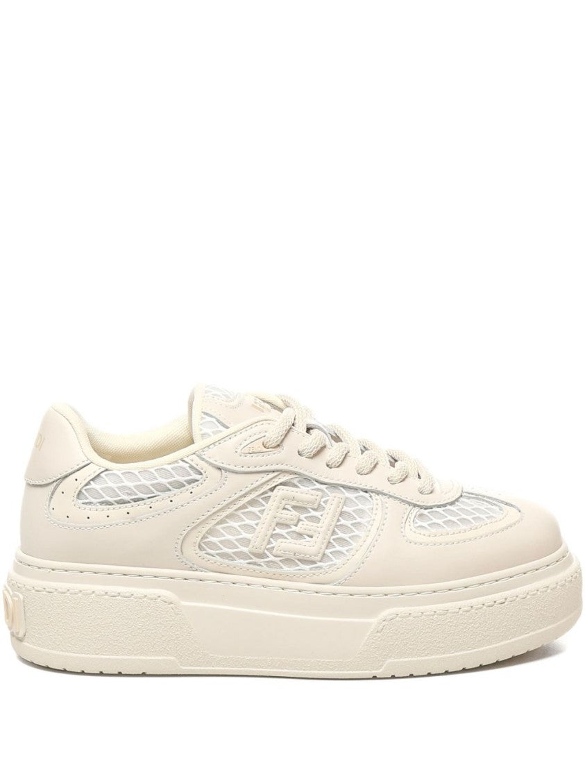 Fendi Textured Upper White Sneakers
