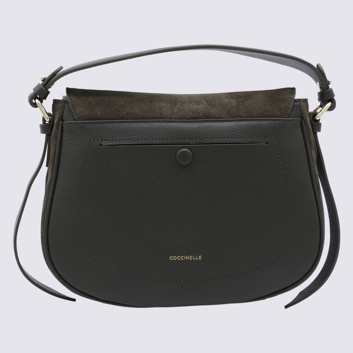 Coccinelle Structured Black Suede And Pebbled Leather Bag
