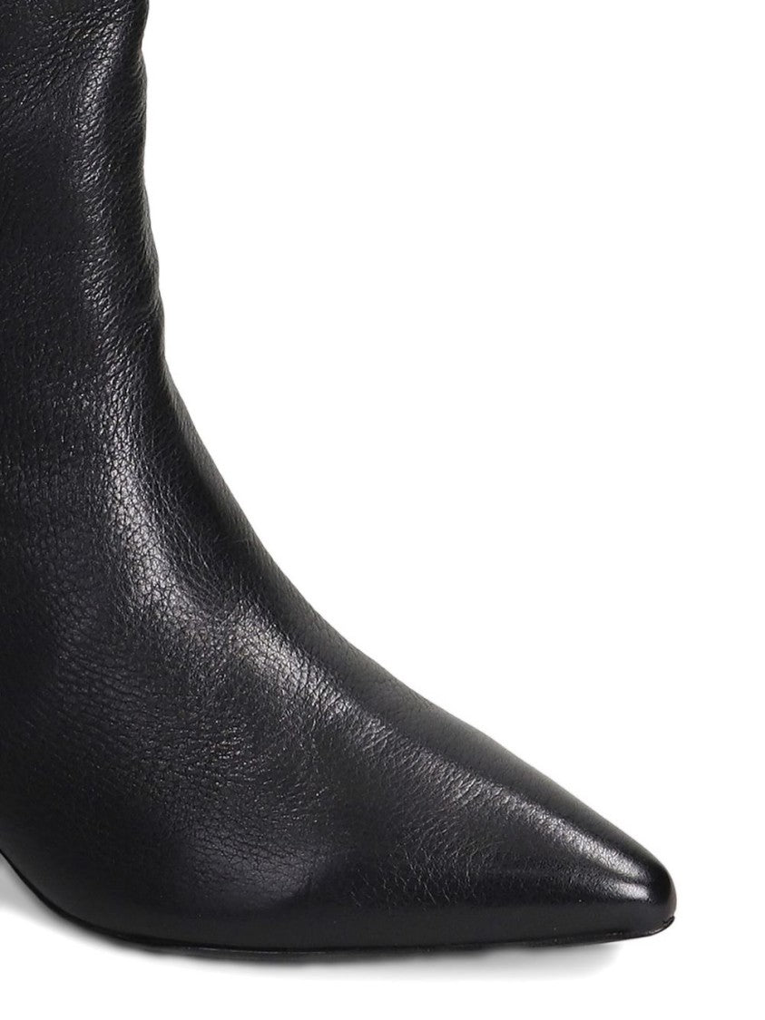 Ash Pointed Toe Mid-Calf Ash Boots Black Ankle Boots
