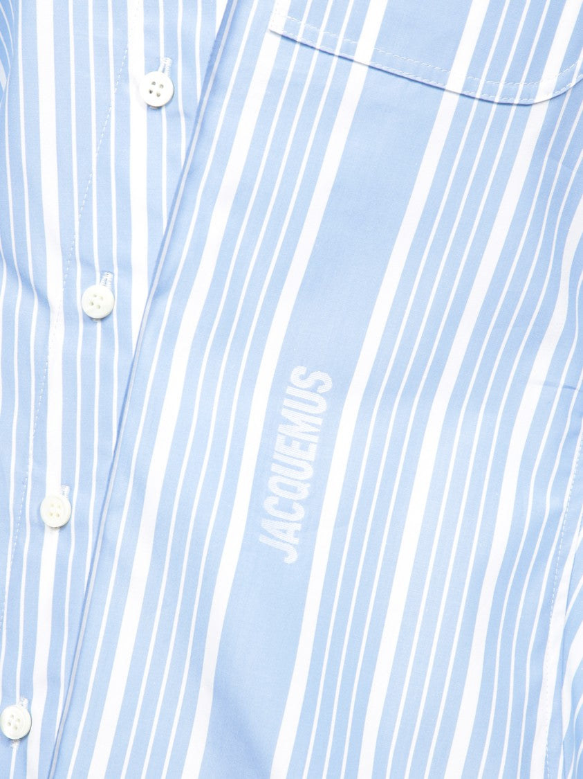 Jacquemus Tailored Striped Shirt With Design And Signature Detailing