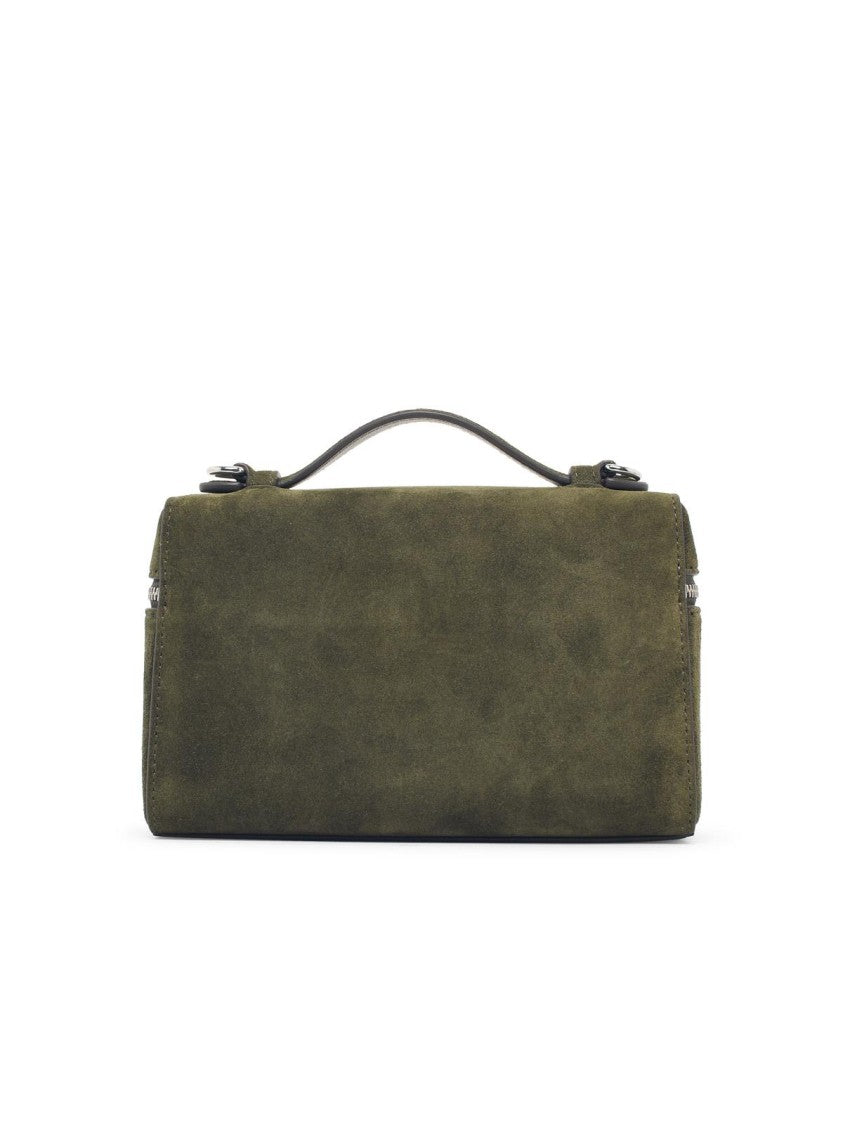 Tory Burch Romy Slim Top Handle Suede Bag - Green