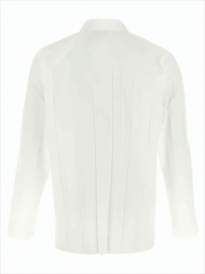 Homme Plissé Issey Miyake Pleated Long Sleeve Shirt With Classic Collar