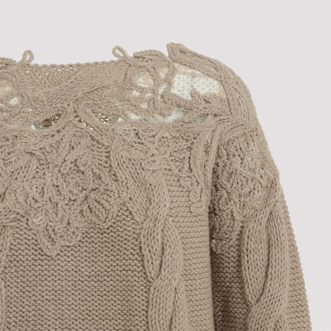 Ermanno Scervino Beige Virgin Wool Pullover