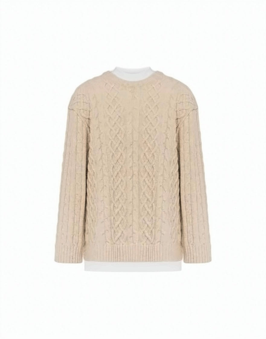 Moschino Cable Knit Sweater In Soft Wool