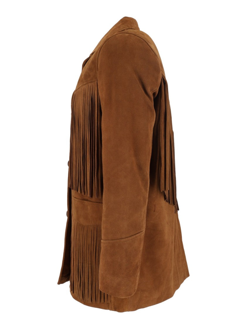 Schott Nyc Brown Fringe Suede Leather Jacket