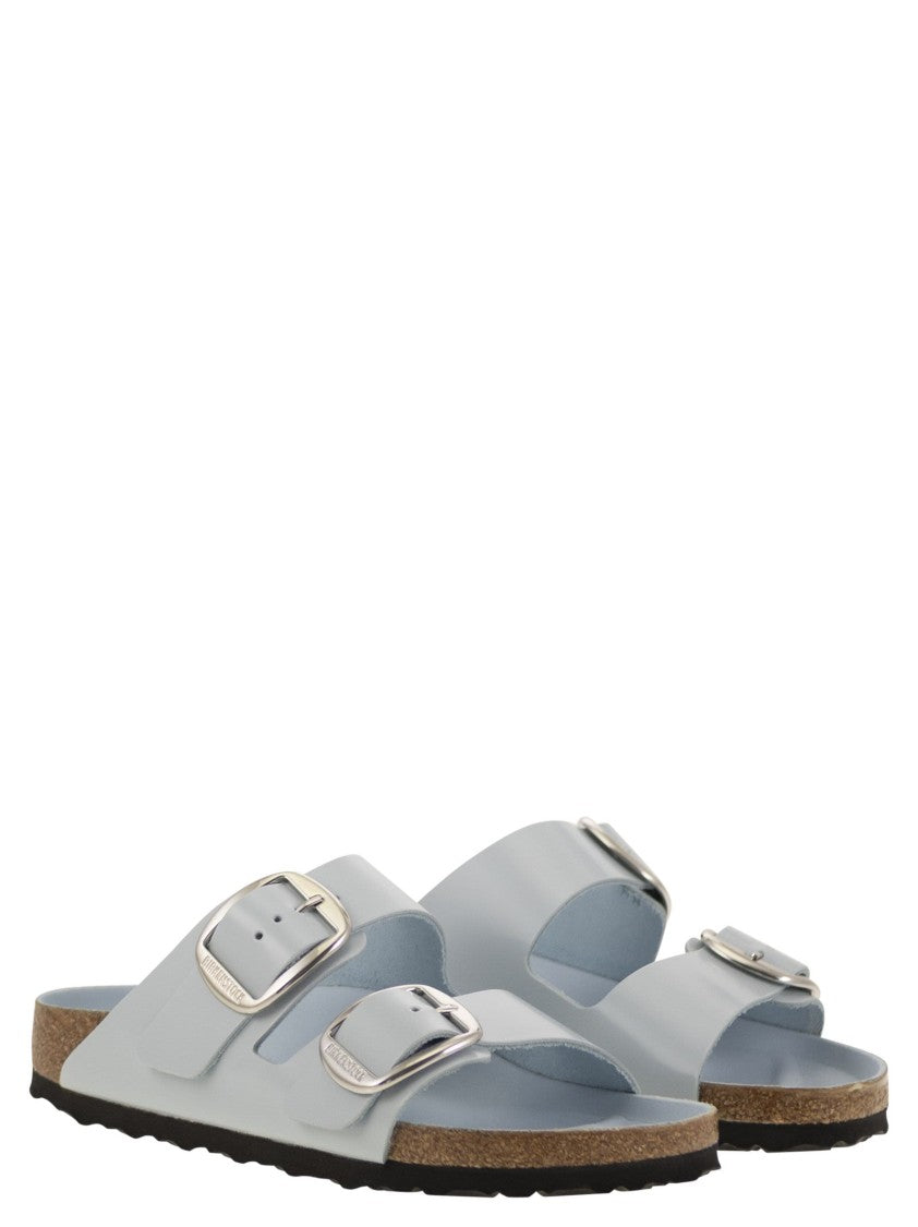 Birkenstock Shine Blue Arizona Big Buckle Sandals
