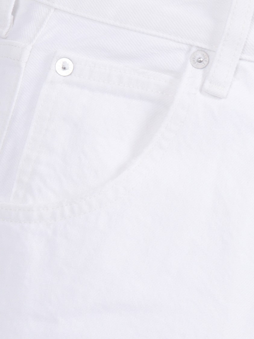 Agolde White Vana Fold Wide Leg Jeans