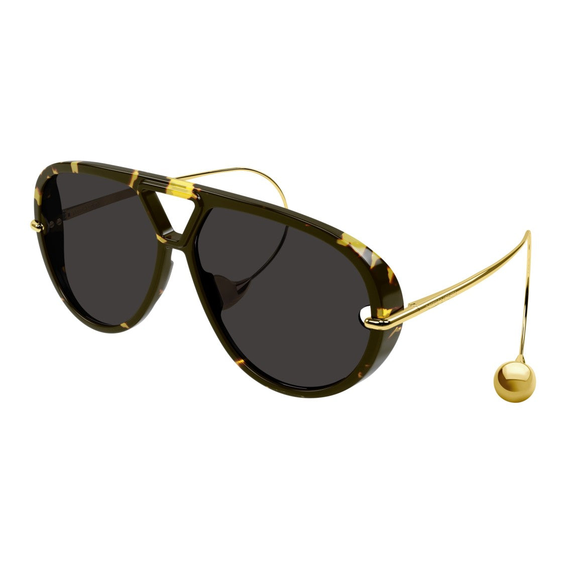 Bottega Veneta Bv1273s Tortoiseshell Aviator Sunglasses