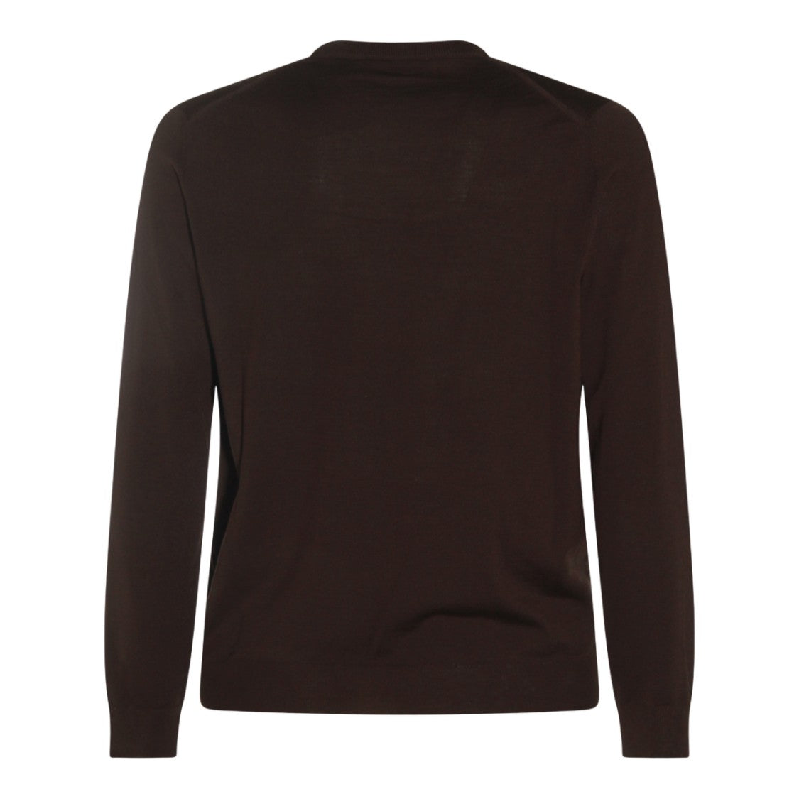 Zanone Brown Fine-Knit Sweater With Classic Crew Neckline