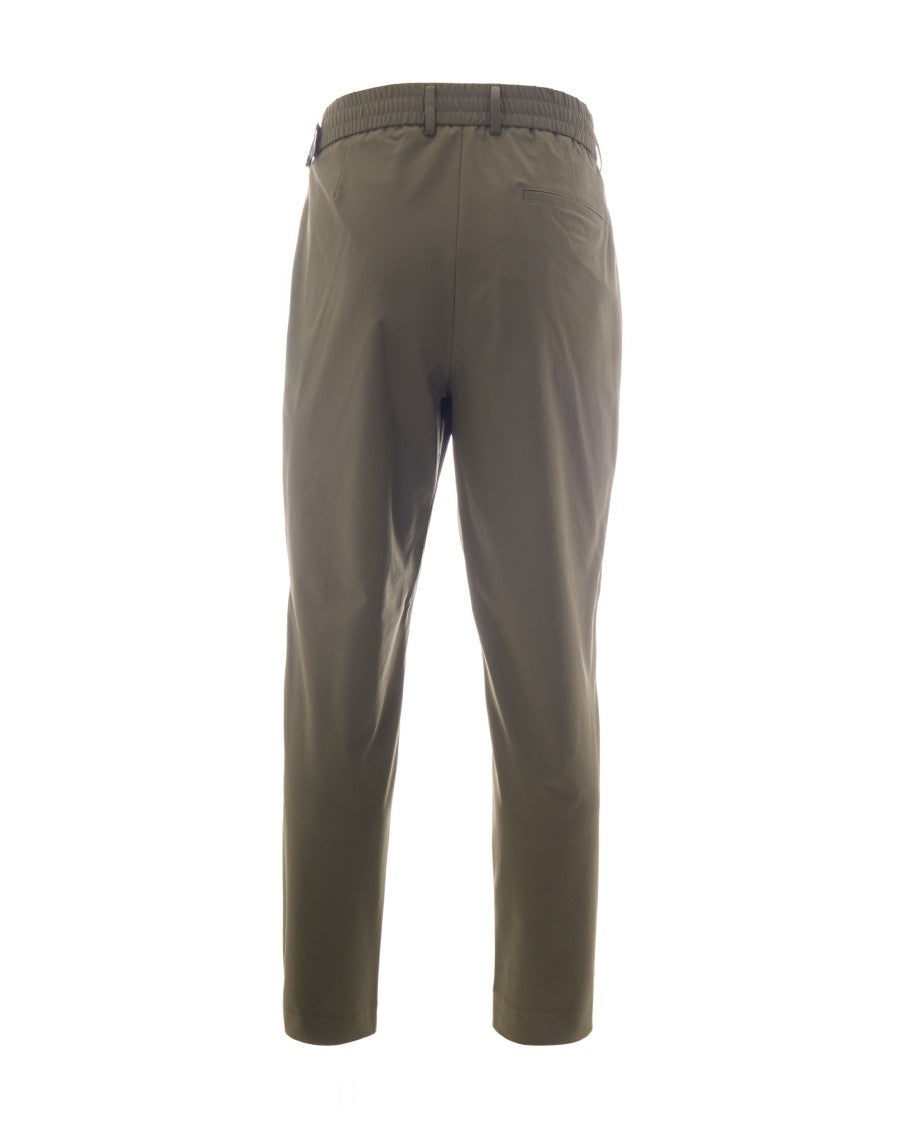 Boss Open Green Tapered Fit Stretch Cotton-Blend Pants