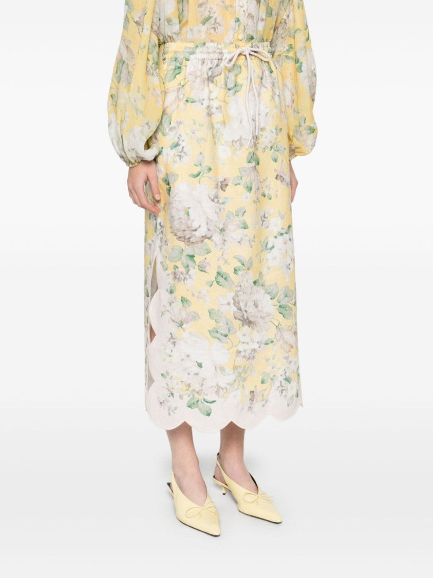 Zimmermann Acacia Scallop Midi Skirt