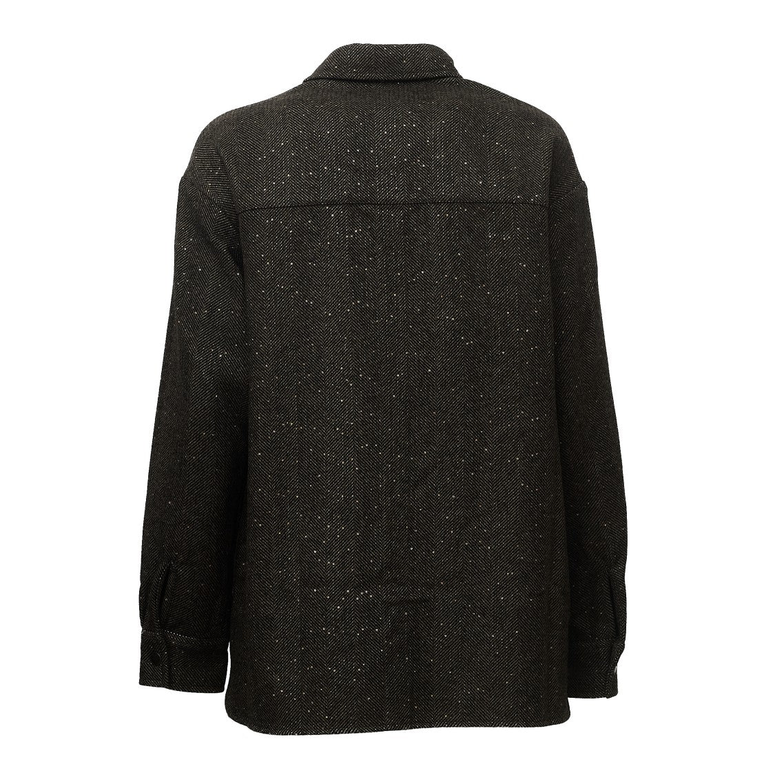 Mc2 Saint Barth Cambry Sequin Herringbone Wool-Blend Overshirt