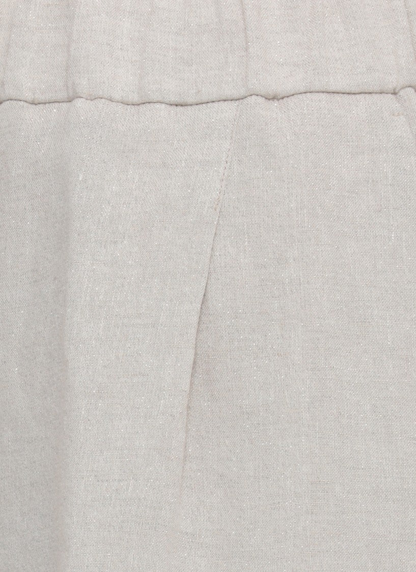 Panicale Ivory Linen Bermuda Shorts