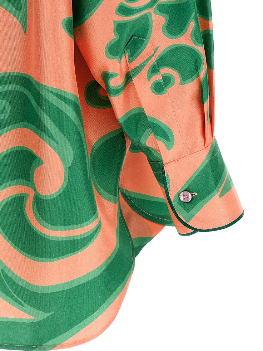 Etro Silk Pajama-Style Shirt With Floral Print And Chest Pocket