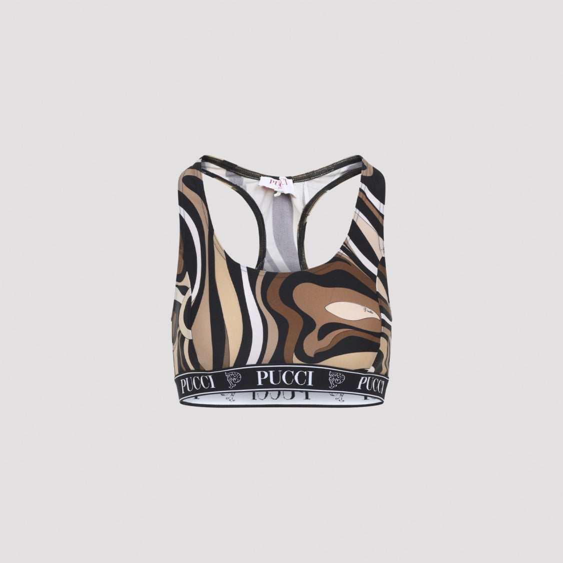Pucci Racerback Activewear Top With Abstract Wavy Pattern