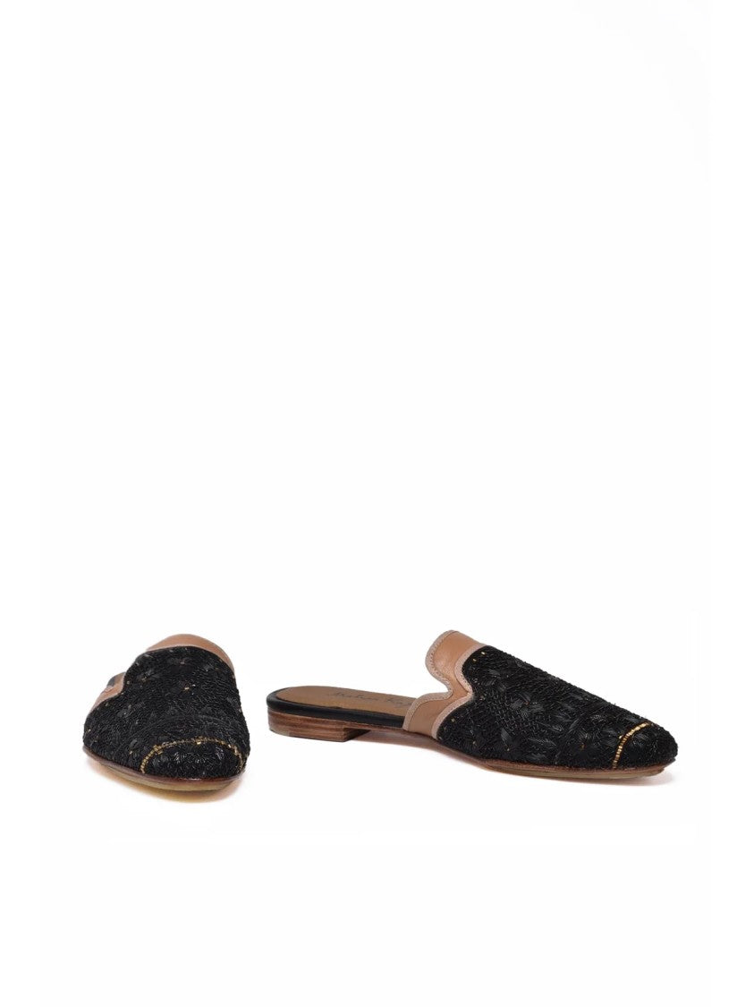 Meher Kakalia Black Queen Paraty Leather Slipper Sabot