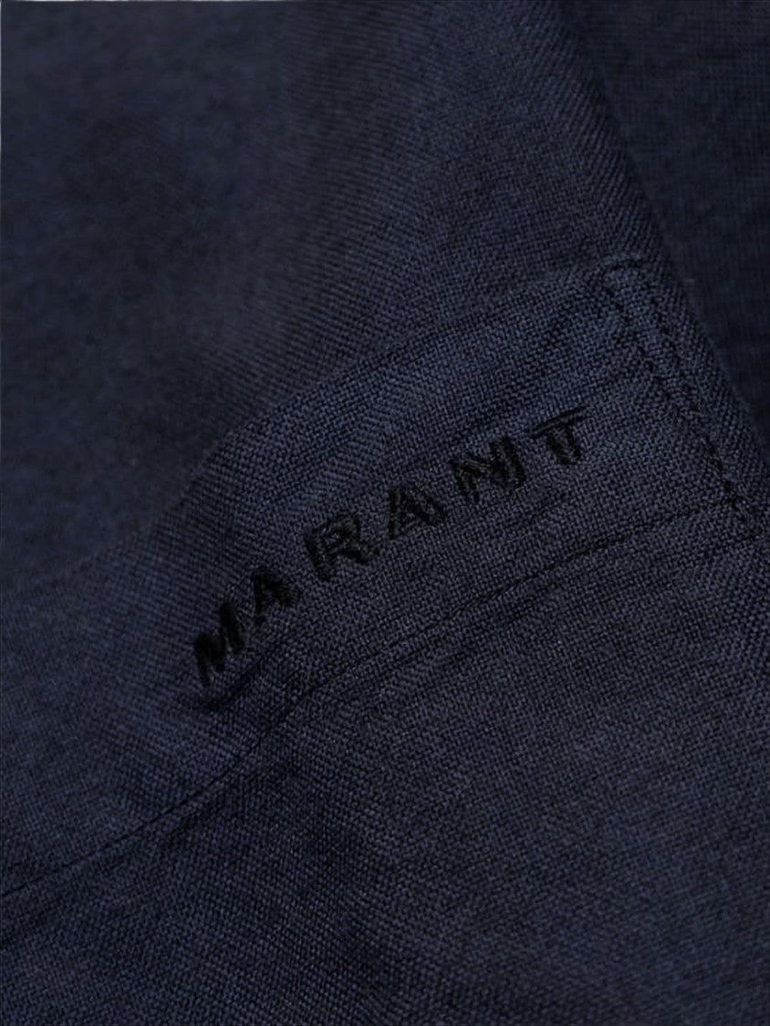 Isabel Marant Classic Long-Sleeve Blue Shirt With Minimalist Design