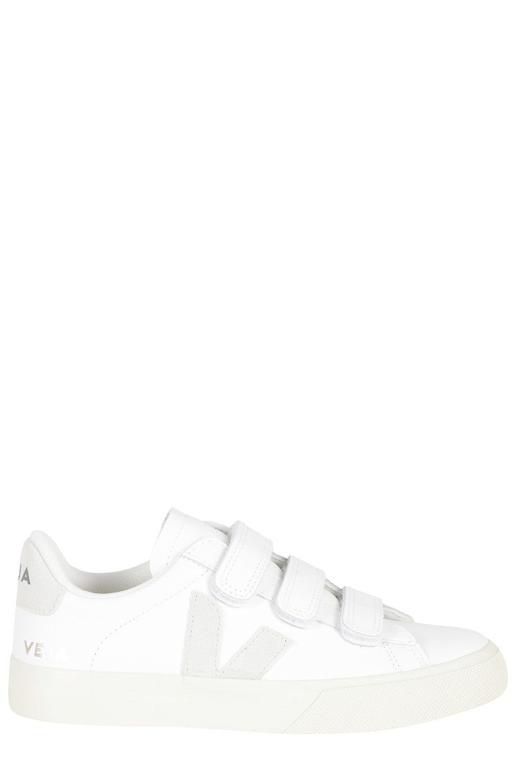 Veja White Recife Smooth Leather Velcro Sneakers