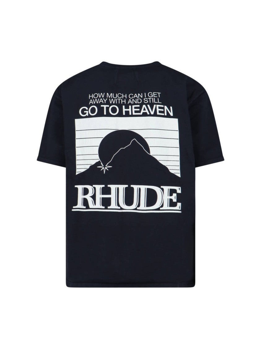 Rhude Classic Black T-Shirt With Crew Neckline