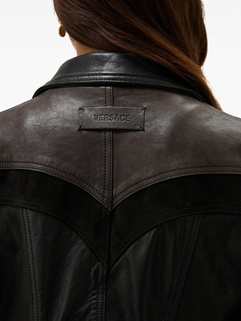 Versace Dark Brown Patchwork Unit Mix Jacket