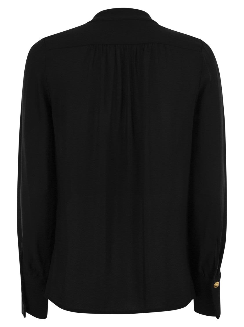Elisabetta Franchi Georgette Shirt With Charms And Logo