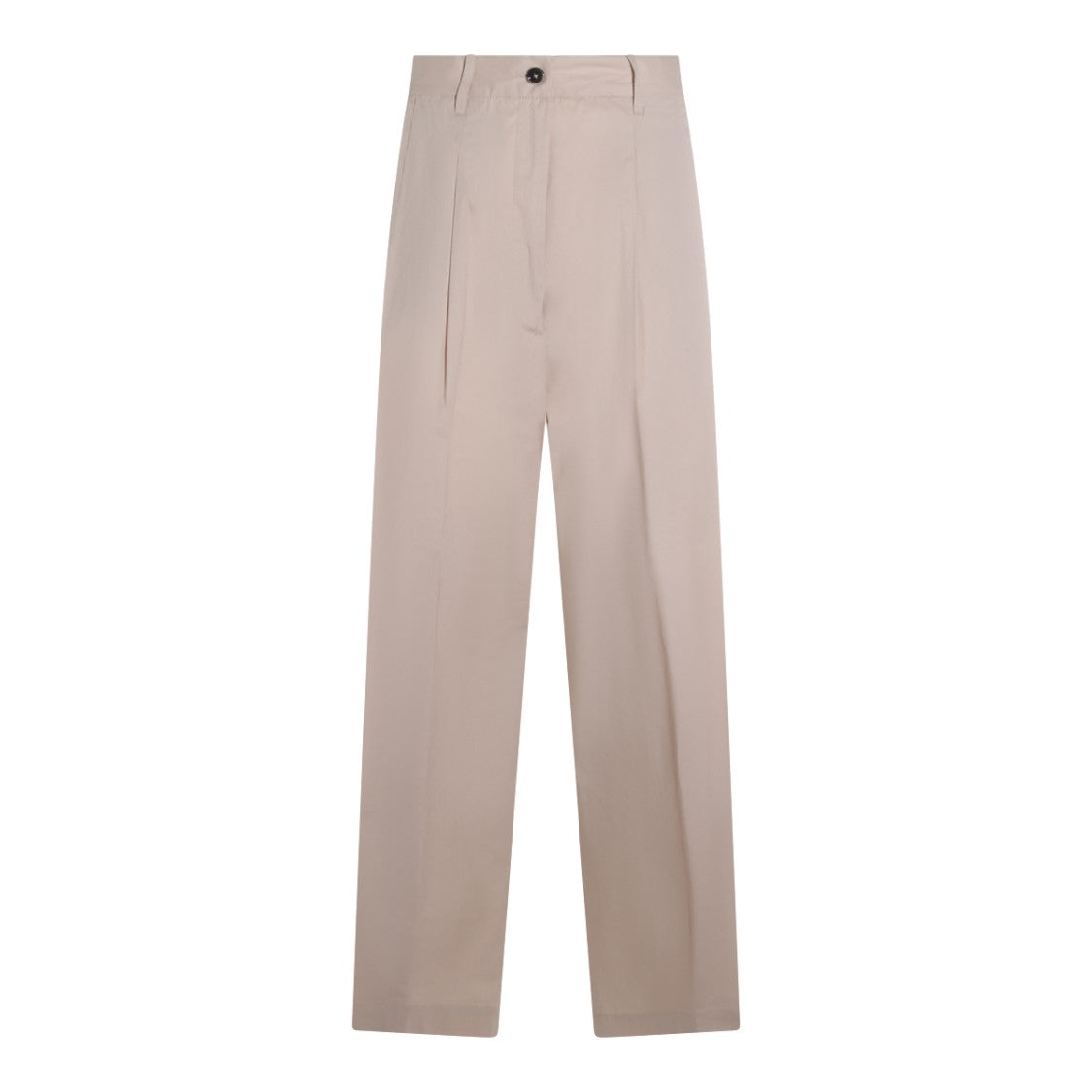 Nine In The Morning Straight-Leg Sand Beige High-Waisted Trousers