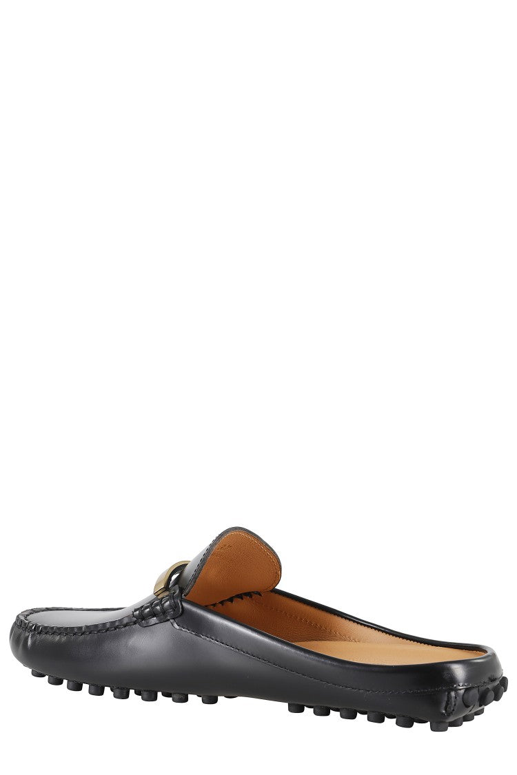 Tod's Moccasin-Style Sabot With Metallic Logo