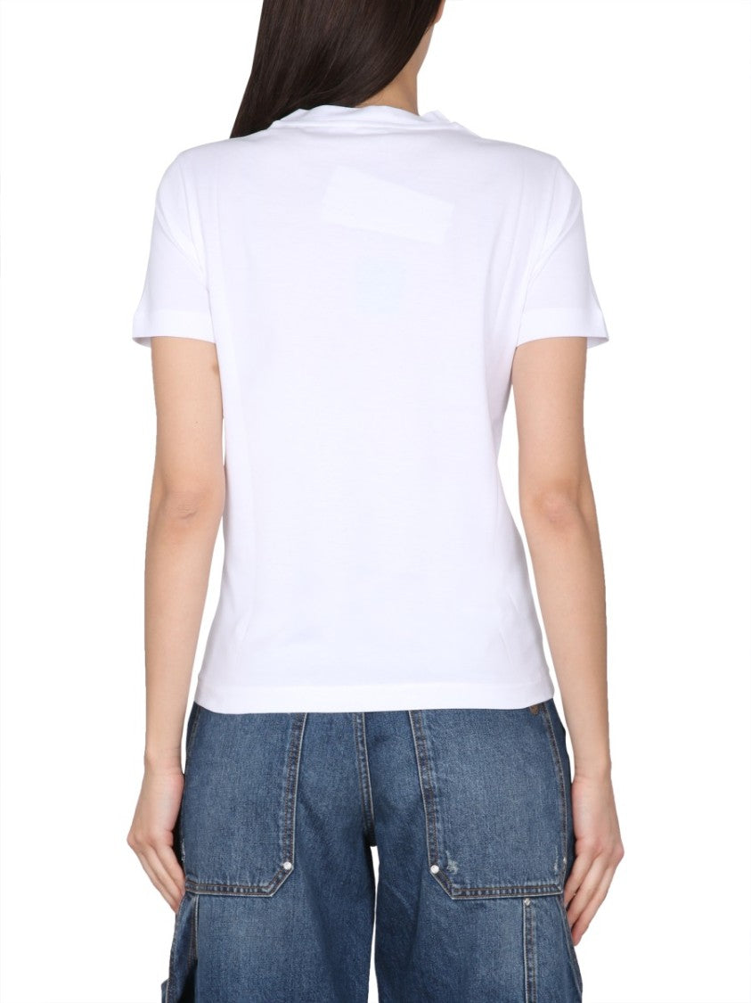 Stella Mccartney Cotton T-Shirt With Bold Logo Detail