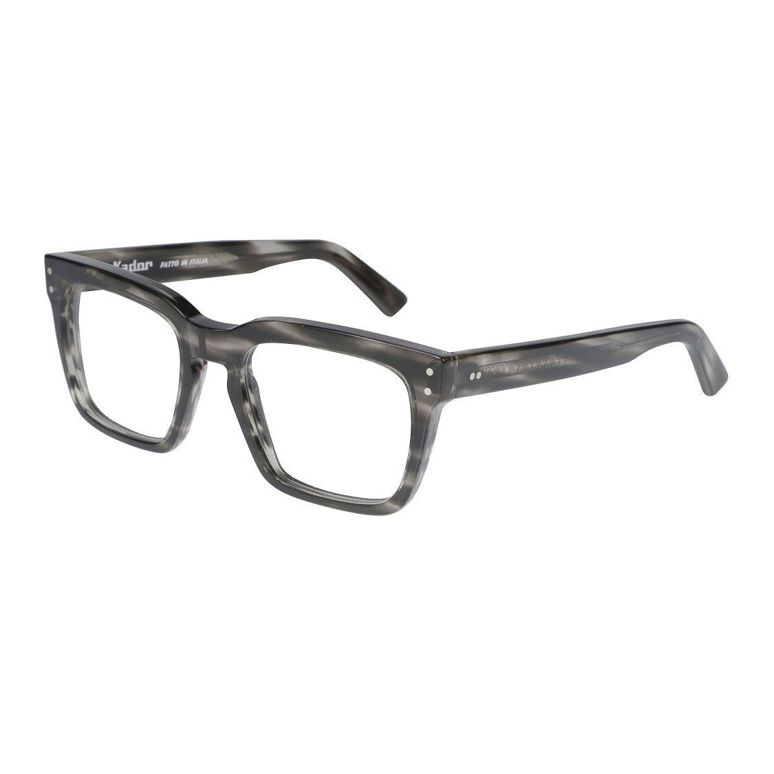 Kador Truman Bold Square Frame Eyeglasses With Marbled Grey Pattern