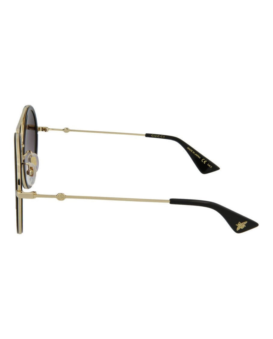 Gucci Round-Frame Metal Sunglasses