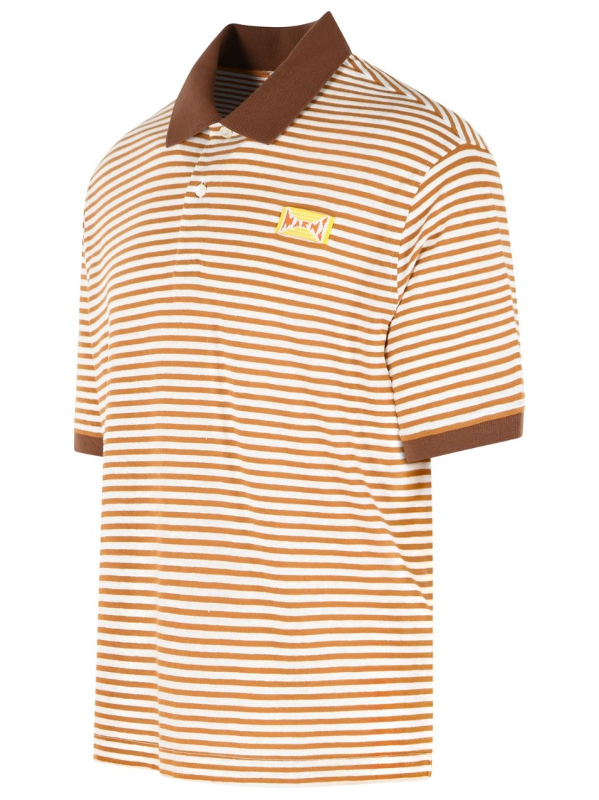 Marni Two-Tone Linen Blend Polo Shirt