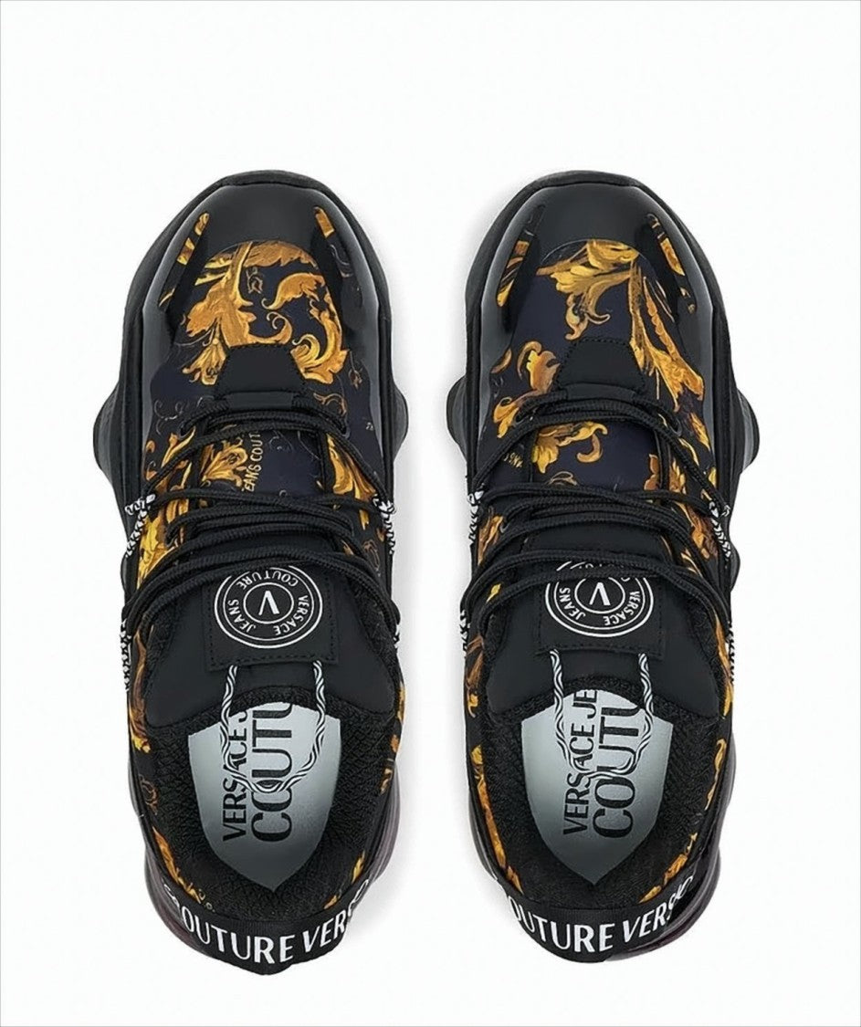 Versace Baroque Jacquard Sneakers With Bold Branding