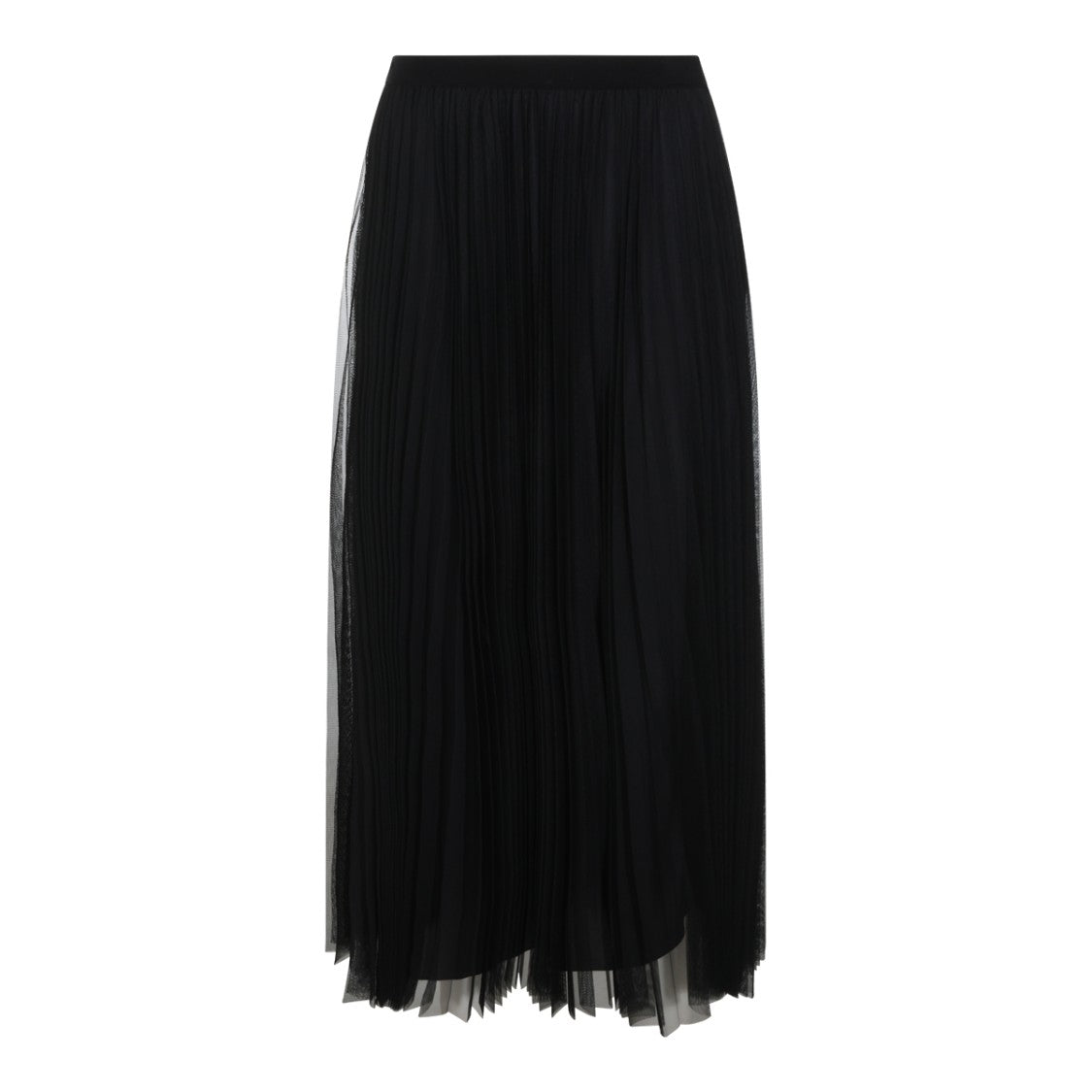 Fabiana Filippi Pleated Sheer Overlay Midi Skirt