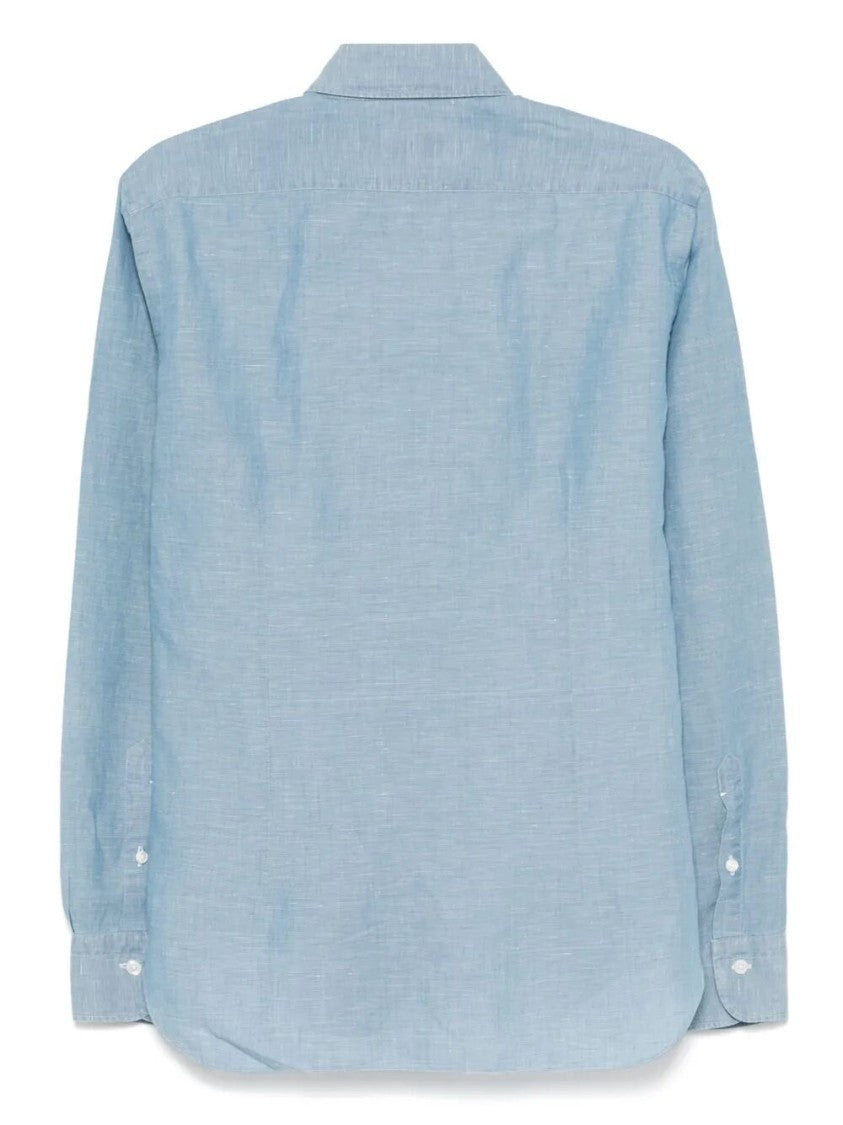 Barba Napoli Textured Cotton Shirt With Button-Down Front