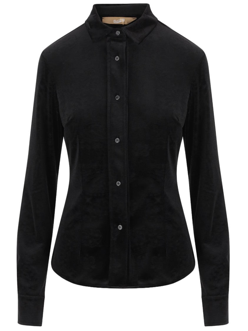 Don't @ Me Black Curved Hem Stretch Technical Jersey Shirt